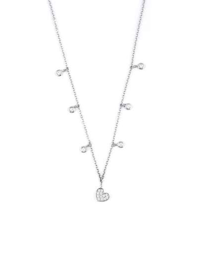 GIROCOLLO IN ORO BIANCO 18KT CUORE DI DIAMANTI