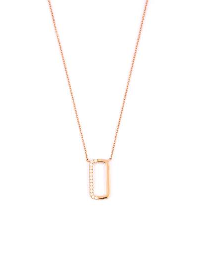 GIROCOLLO IN ORO ROSA 18KT RETTANGOLO DI DIAMANTI