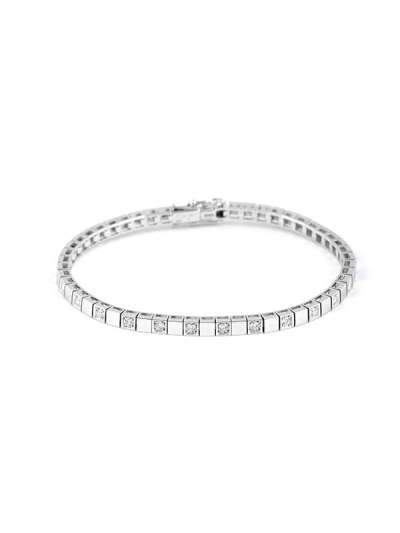 BRACCIALE IN ORO BIANCO 18KT SEGMENTI CON DIAMANTI