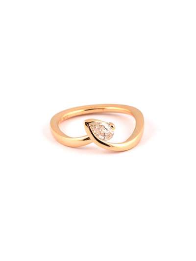ANELLO IN ORO ROSA 18KT CON DIAMANTE TAGLIO GOCCIA