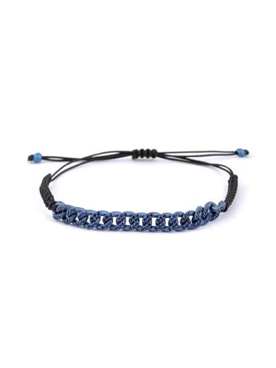 BRACCIALE CORDINO CON GROUMETTE IN TITANIO 6MM OCEAN CON ZAFFIRI BLU