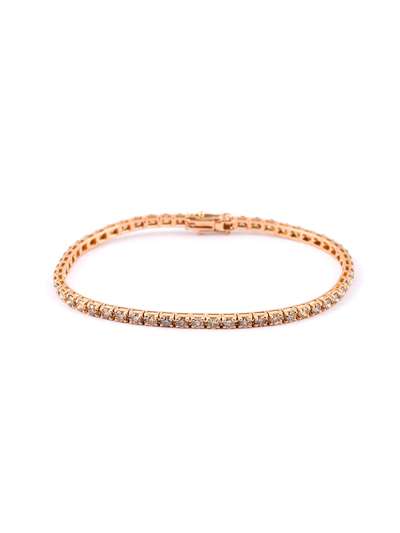 BRACCIALE TENNIS IN ORO ROSA 18KT CON DIAMANTI BROWN