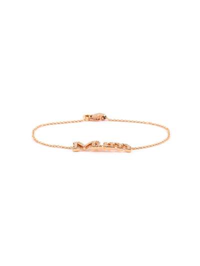 BRACCIALE IN ORO ROSA 18KT SCRITTA MUM CON DIAMANTI BIANCHI