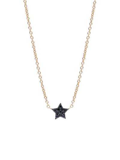 GIROCOLLO IN ORO ROSA 18KT STELLA CON DIAMANTI NERI