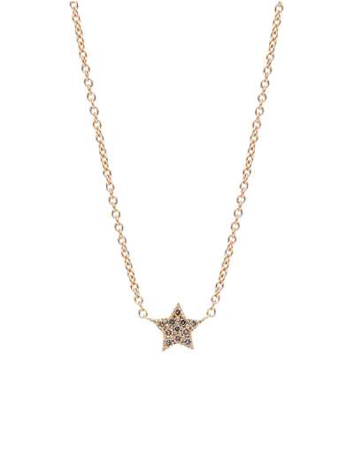 GIROCOLLO IN ORO ROSA 18KT CON STELLA E DIAMANTI BROWN