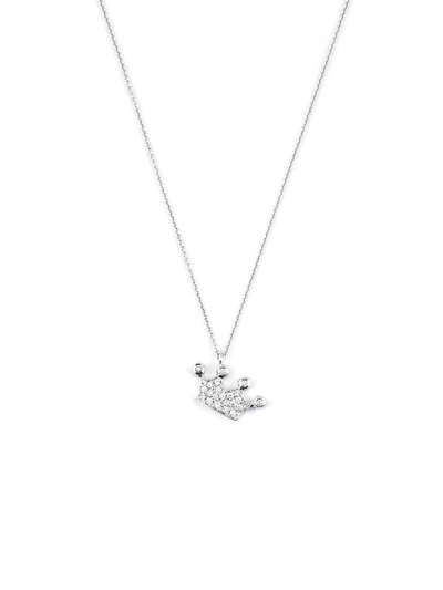 GIROCOLLO IN ORO BIANCO 18KT CON CORONA DI DIAMANTI