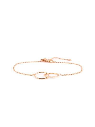 BRACCIALE IN ORO ROSA 18KT CON DUE ANELLI VUOTI INTRECCIATI