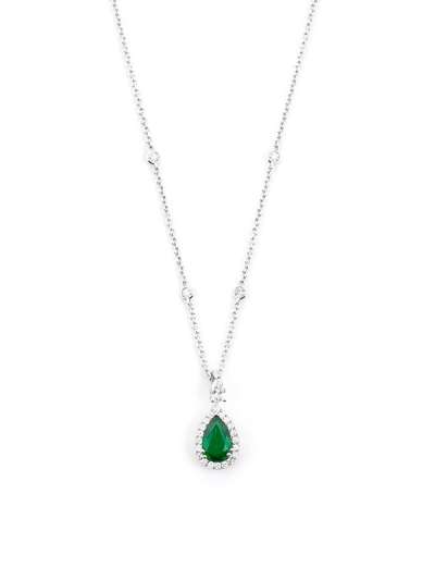 GIROCOLLO IN ORO BIANCO 18KT CON DIAMANTI E SMERALDI