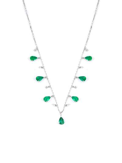 GIROCOLLO IN ORO BIANCO 18KT CON DIAMANTI E SMERALDI