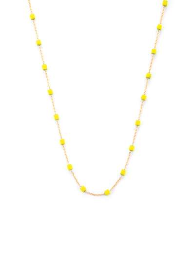 GIROCOLLO IN ORO GIALLO 18KT CON DADINI IN RESINA GIALLO