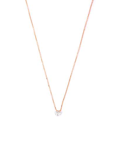 GIROCOLLO IN ORO ROSA 18KT CON DIAMANTE TAGLIO CUORE