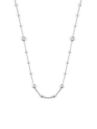 GIROCOLLO ROSARIO IN ORO BIANCO 18KT CON DIAMANTI