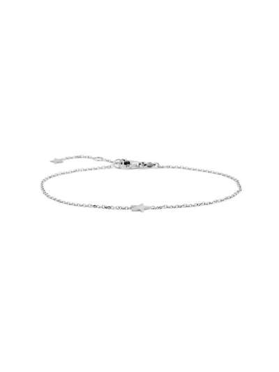 BRACCIALE CON STELLA PICCOLA PIENA IN ORO BIANCO 18KT
