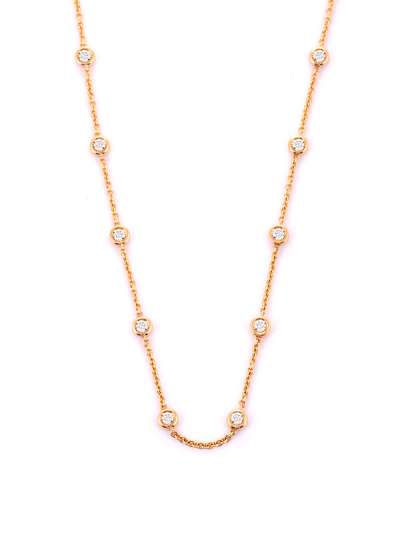 GIROCOLLO ROSARIO IN ORO ROSA 18KT CON DIAMANTI