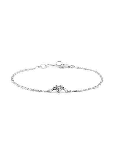 BRACCIALE IN ORO BIANCO 18KT CUORE DI DIAMANTI