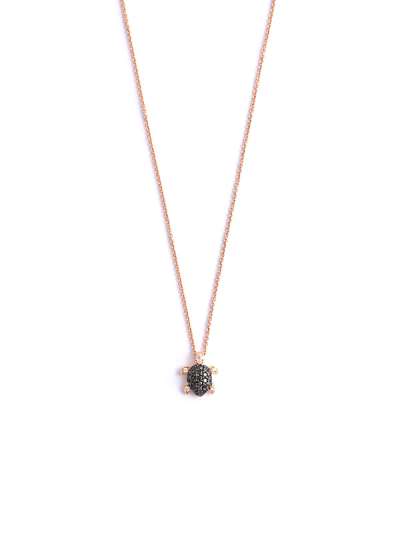 GIROCOLLO IN ORO ROSA 18KT TARTARUGA CON DIAMANTI BIANCHI E DIAMANTI NERI