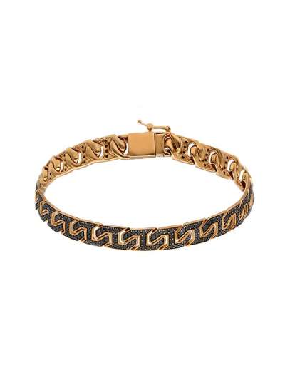 BRACCIALE GROUMETTE MAGLIA OTTAGONALE IN ORO ROSA 18KT CON DIAMANTI NERI