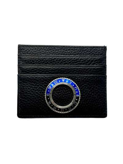 SPEEDOMETER OFFICIAL WALLET PELLE NERA GHIERA BLU/NERO WSO NERO RING BLU/NERO