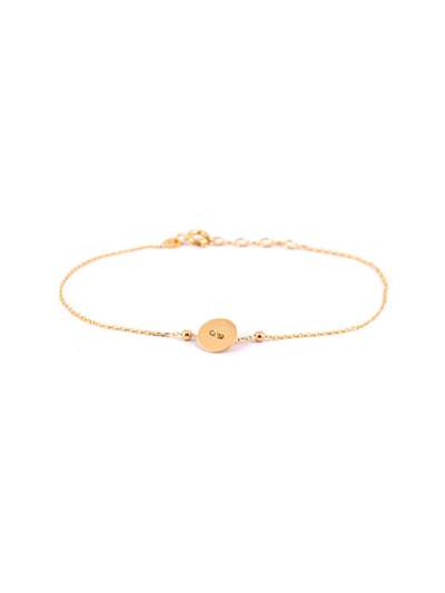 BRACCIALE IN ORO GIALLO 18KT BOTTONE PIATTO