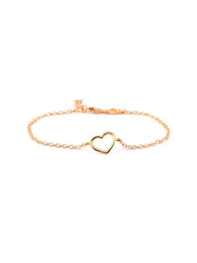 BRACCIALE IN ORO ROSA 18KT CUORE VUOTO