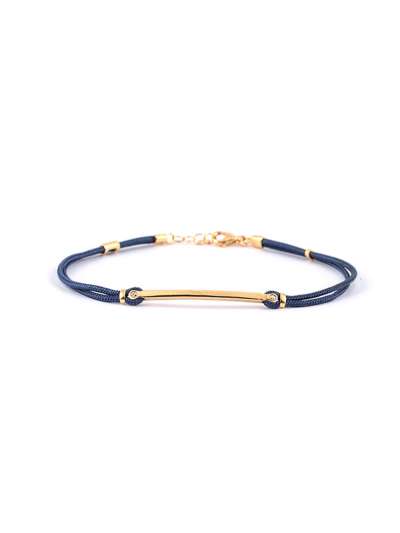 BRACCIALE CORDINO CON BARRETTA IN ORO GIALLO 18KT