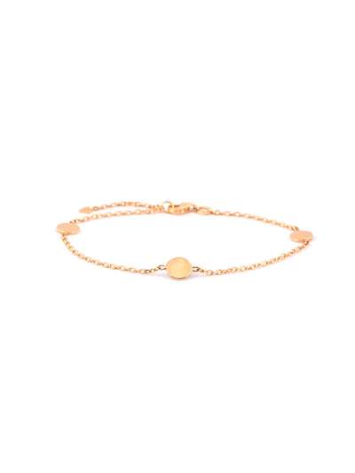 BRACCIALE IN ORO ROSA 18KT TRE CERCHI PIENI