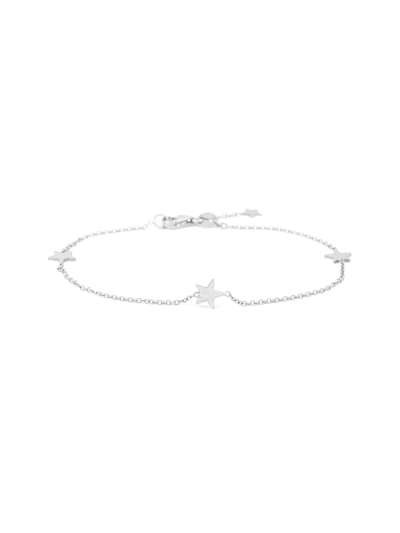 BRACCIALE CON 3 STELLE PIENE PICCOLE IN ORO BIANCO 18KT