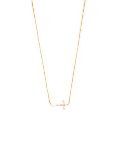 GIROCOLLO IN ORO GIALLO 18KT CROCE DI DIAMANTI