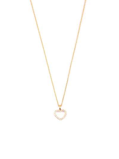 GIROCOLLO IN ORO GIALLO 18KT CUORE VUOTO CON DIAMANTI