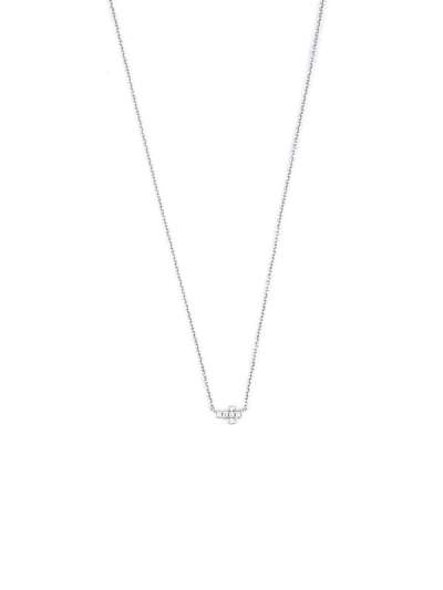 GIROCOLLO IN ORO BIANCO 18KT CROCE DI DIAMANTI