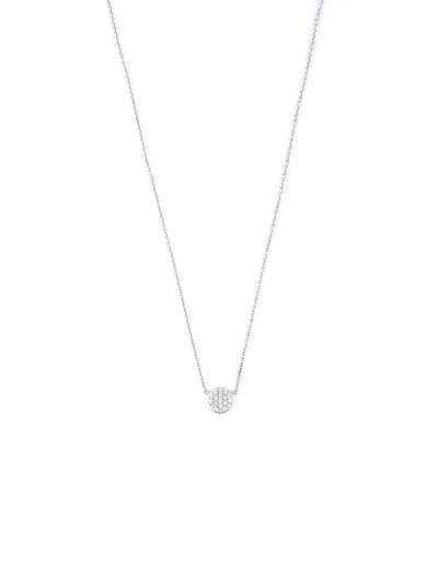 GIROCOLLO IN ORO BIANCO 18KT BOTTONCINO DI DIAMANTI