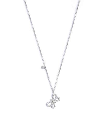 GIROCOLLO IN ORO BIANCO 18KT FARFALLA DI DIAMANTI