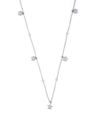 GIROCOLLO IN ORO BIANCO 18KT CON CINQUE STELLE E DIAMANTI