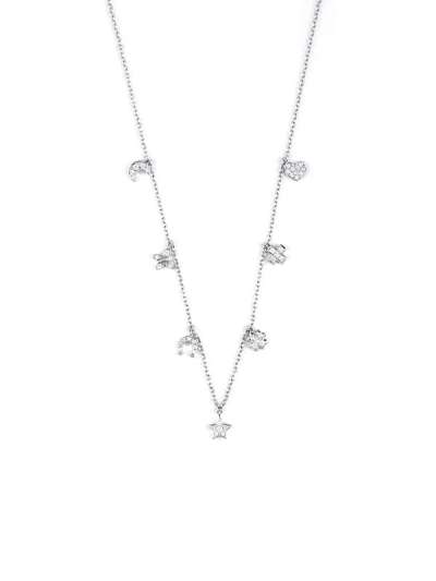 GIROCOLLO IN ORO BIANCO 18KT CON CHARMES E DIAMANTI