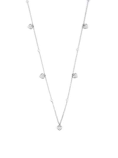 GIROCOLLO IN ORO BIANCO 18KT CUORI DI DIAMANTI