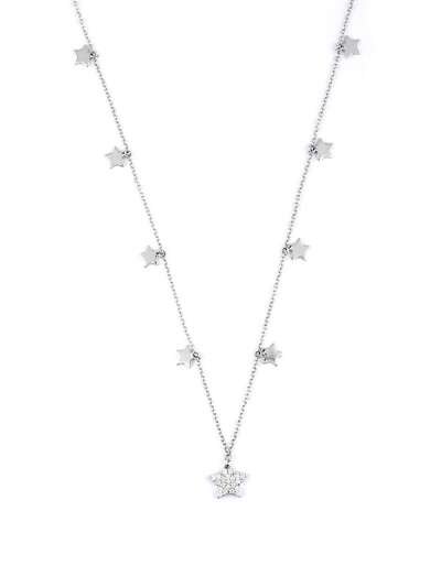 GIROCOLLO IN ORO BIANCO 18KT CON NOVE STELLE E DIAMANTI