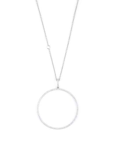 GIROCOLLO IN ORO BIANCO 18KT CERCHIO DI DIAMANTI