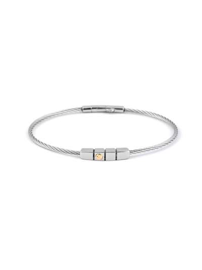 BRACCIALE BJOY BERSANI RAFFINATO IN ACCIAIO E VITE IN ORO GIALLO 18KT MOD. 6352