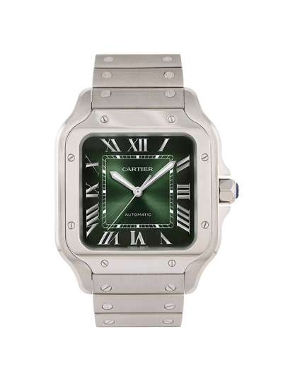 CARTIER SANTOS DE CARTIER MODELLO MEDIO VERDE IN ACCIAIO REF. WSSA0061