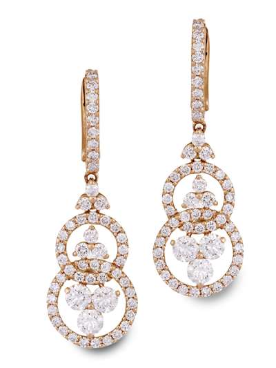 ORECCHINI IN ORO ROSA 18KT CON DIAMANTI