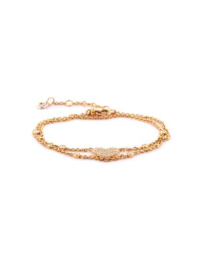 BRACCIALE BACIAMANO IN ORO ROSA 18KT CON CUORE E DIAMANTI