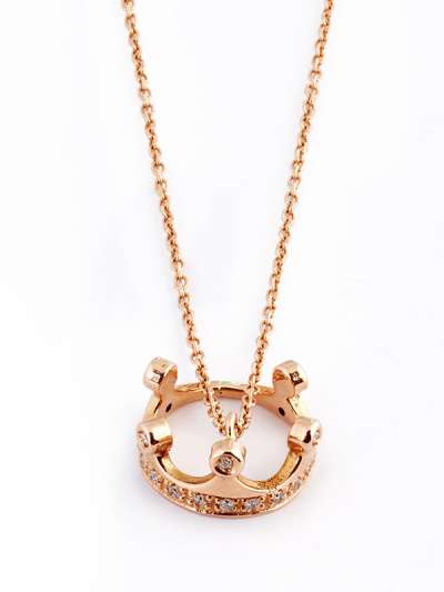 GIROCOLLO CON CORONA IN ORO ROSA 18KT CON DIAMANTI