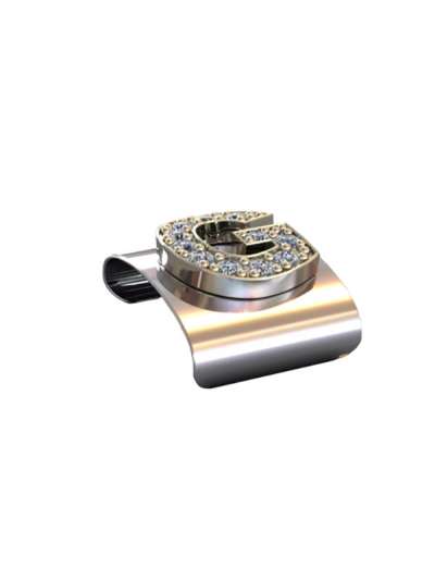 CLIP BRACCIALE ROLEX OYSTER LETTERA G CON DIAMANTI