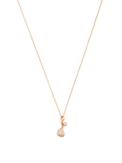 GIROCOLLO IN ORO ROSA 18KT CUORE CON DIAMANTI