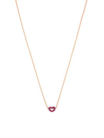 GIROCOLLO IN ORO ROSA 18KT CUORE CON RUBINI
