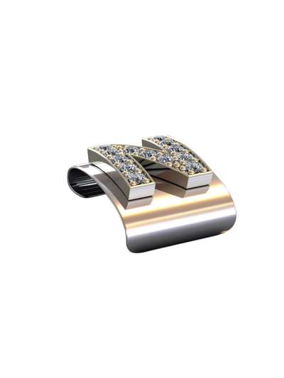 CLIP BRACCIALE ROLEX OYSTER LETTERA N CON DIAMANTI