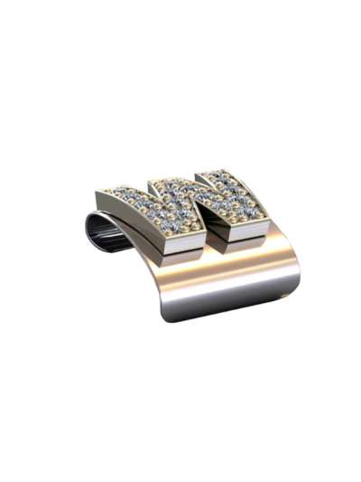 CLIP BRACCIALE ROLEX OYSTER LETTERA W CON DIAMANTI