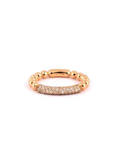 ANELLO IN ORO ROSA 18KT CON SFERE E DIAMANTI