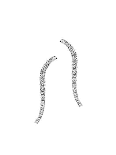 ORECCHINI EAR CUFF IN ORO BIANCO 18KT CON DIAMANTI A SCALARE