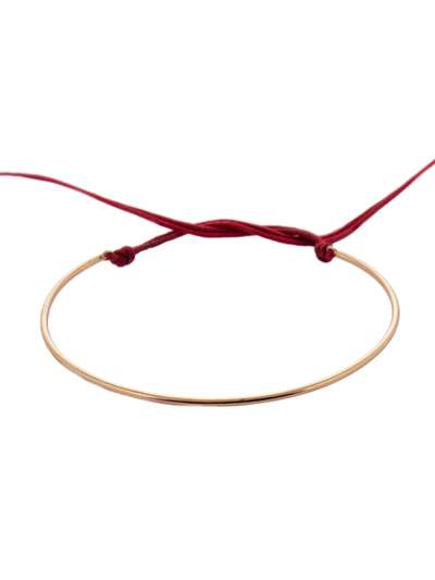 BRACCIALE RIGIDO IN ORO ROSA 18KT CON CORDINO